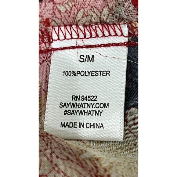 Say What? Sheer Floral Duster Floral Red Black Pink, Ruffle Sleeve Size S/M - Picture 12 of 12